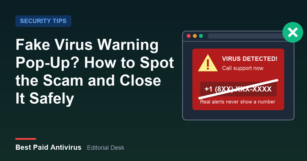 Fake Virus Warning Pop-Up? How to Spot the Scam and Close It Safely